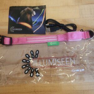 Light up rechargable pink dog collar size xxs